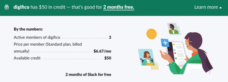 slack cost per month