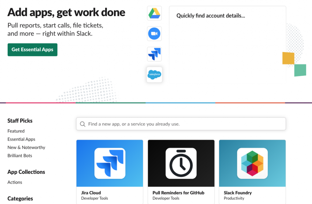 Slack’s integrations page